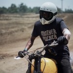 mother fucker tshirt and a bell moto 3 helmet