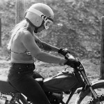 retro motorcycle woman