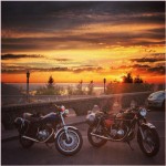 XS400 and CB550 makeshift HDR at Crown Point sunset