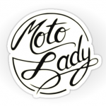 MotoLady 4" round retro sticker