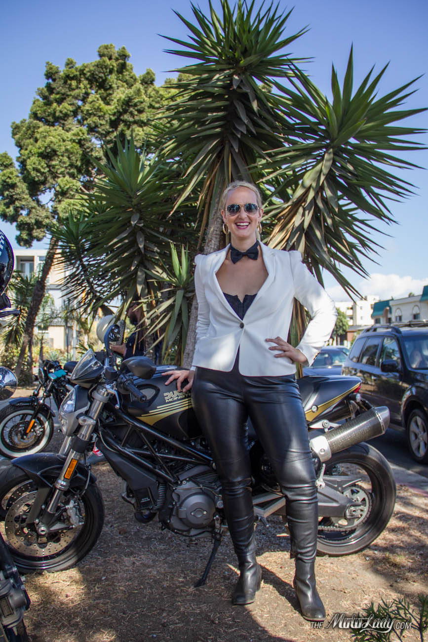 Kristin Rademacher with her Ducati Monster