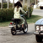 Woman on a scooter- 1972 Chiang Mai, Thailand
