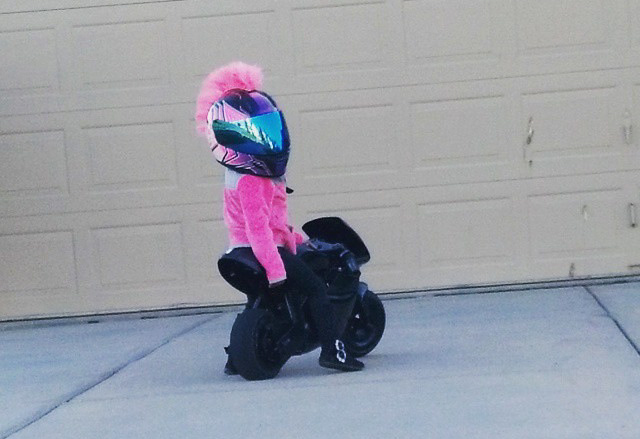 Kymmee Johnson two year old motorcycle rider