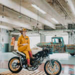 Alicia Elfving aka MotoLady on her custom Ducati Monster 750 named Pandora